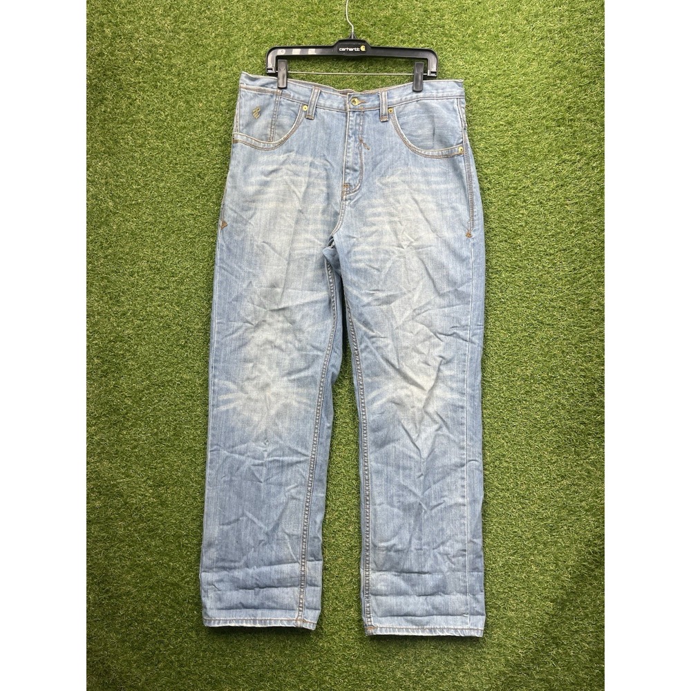 Vintage Rocawear Baggy Wide Leg Jeans Mens 36 Light Wash Denim Y2K Hip Hop